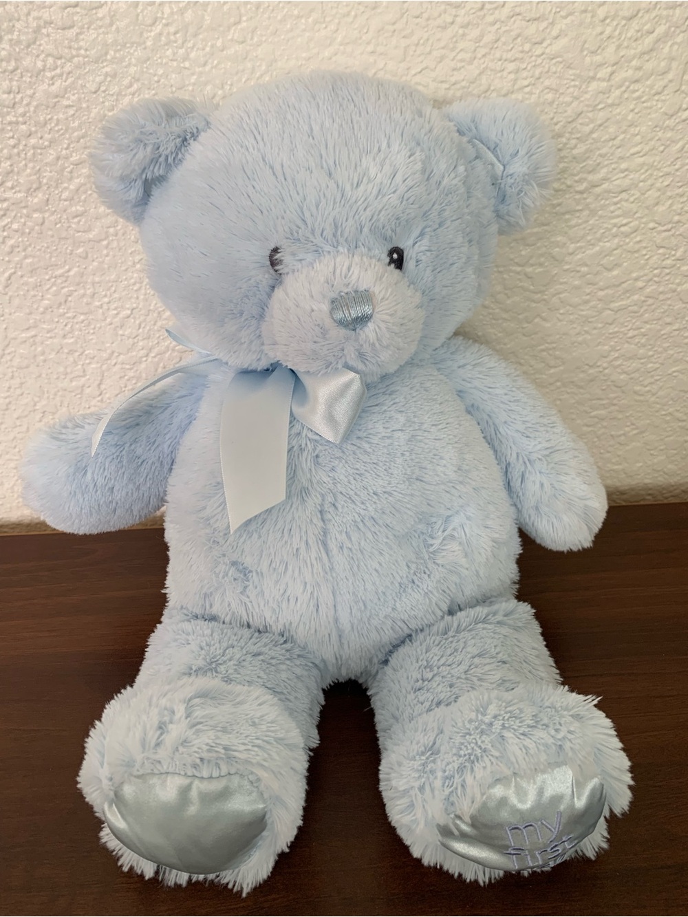 Baby Gund My First Teddy Blue Bear Soft Plush with Ribbon - Kids Toys